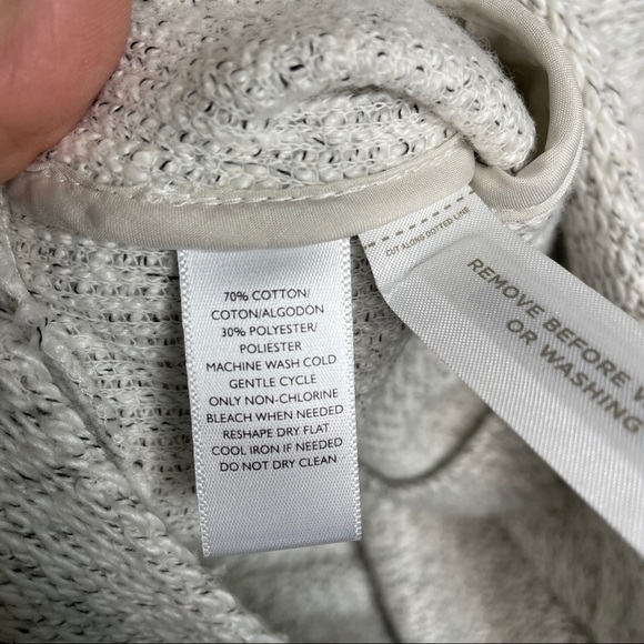 Ann Taylor LOFT Asymmetrical Zip Sweater Knit Moto Jacket Light Gray S - Picture 8 of 9